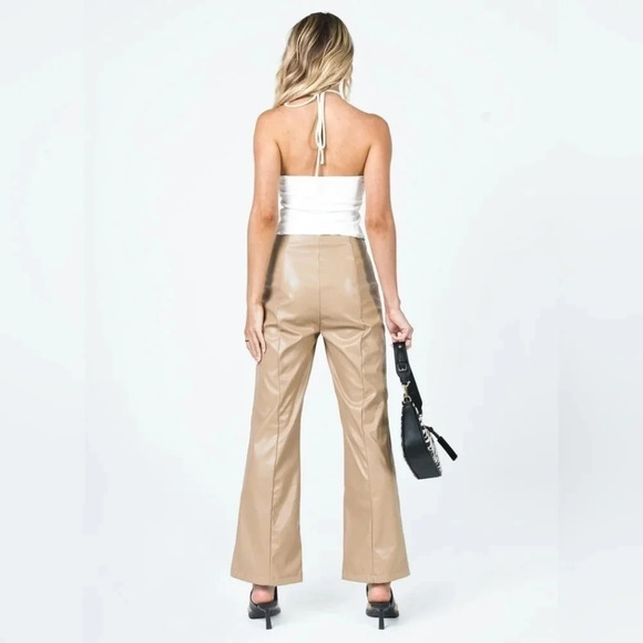 Moving Sale! 💘 GIA PANEL PU PANTS BEIGE - Picture 4 of 7